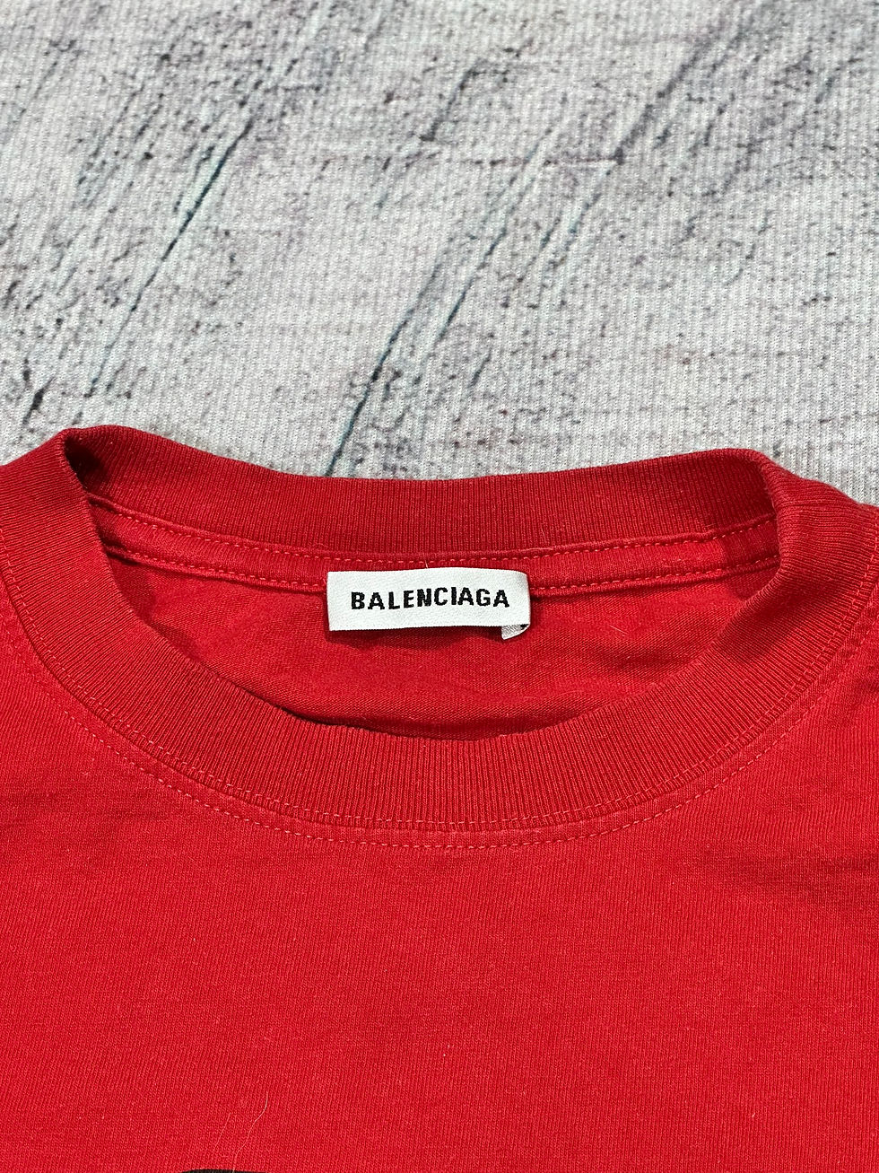 Thumbnail: Balenciaga T-Shirt BB Logo Print Red Cotton size M