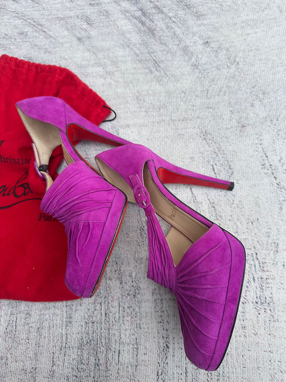Thumbnail: Christian Louboutin Heels Drapiday D'orsay Purple Suede size 39FR