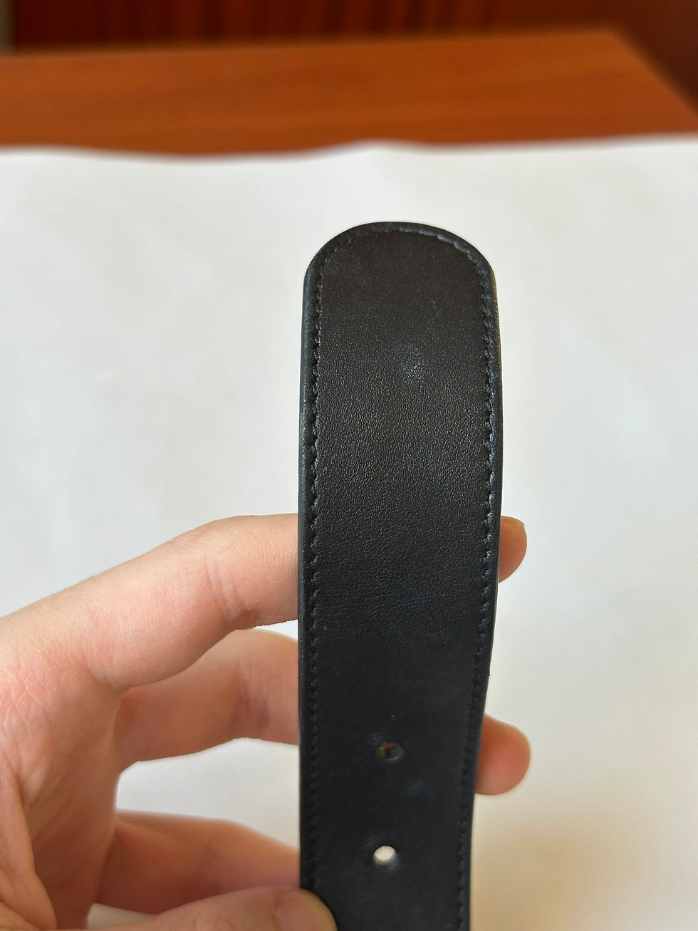 Thumbnail: Gucci Belt Marmont Black Leather Golden GG Buckle size 75