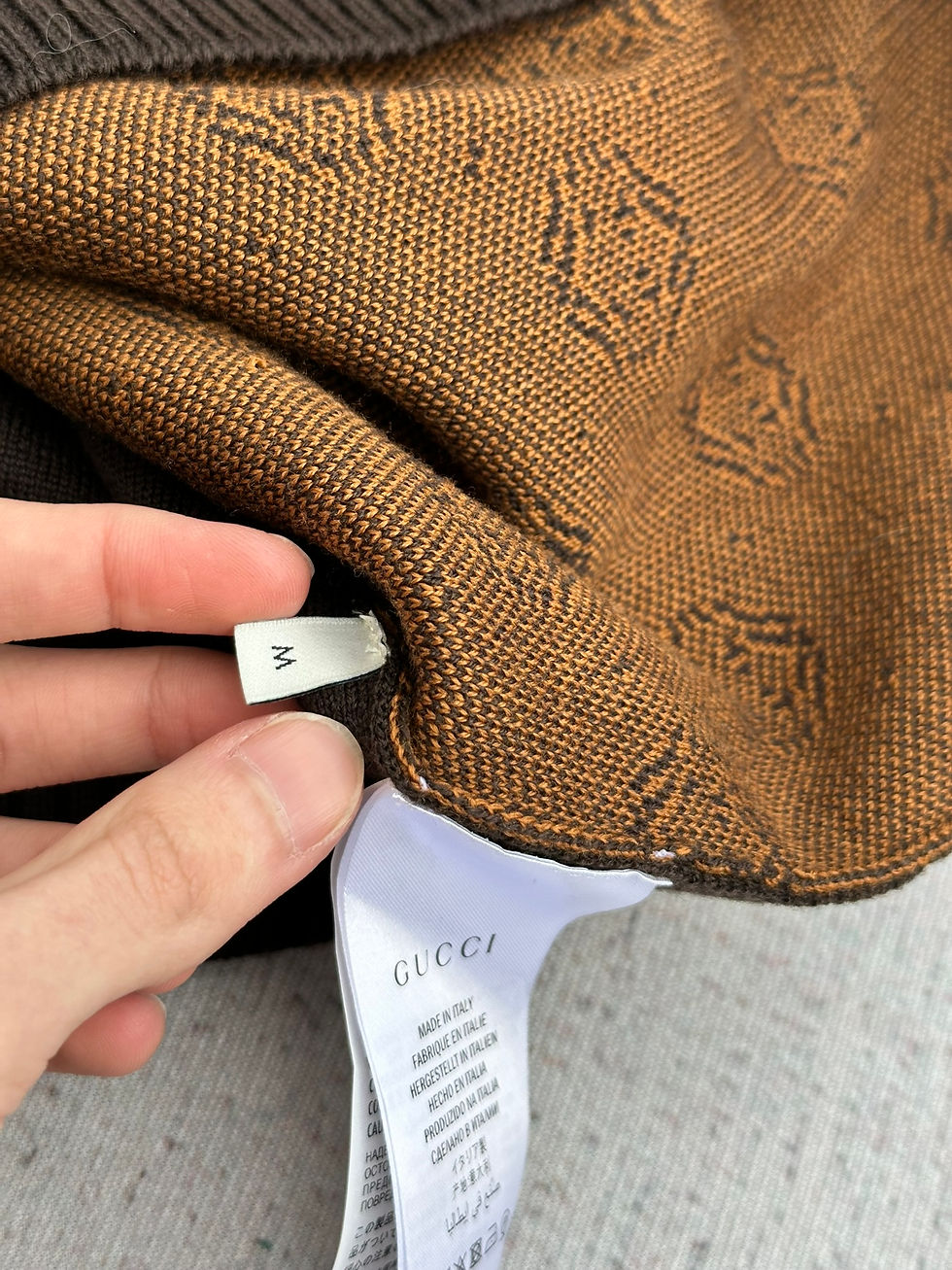 Thumbnail: Gucci Dapper Dan Cardigan Interlocking G Logo Brown Wool size M