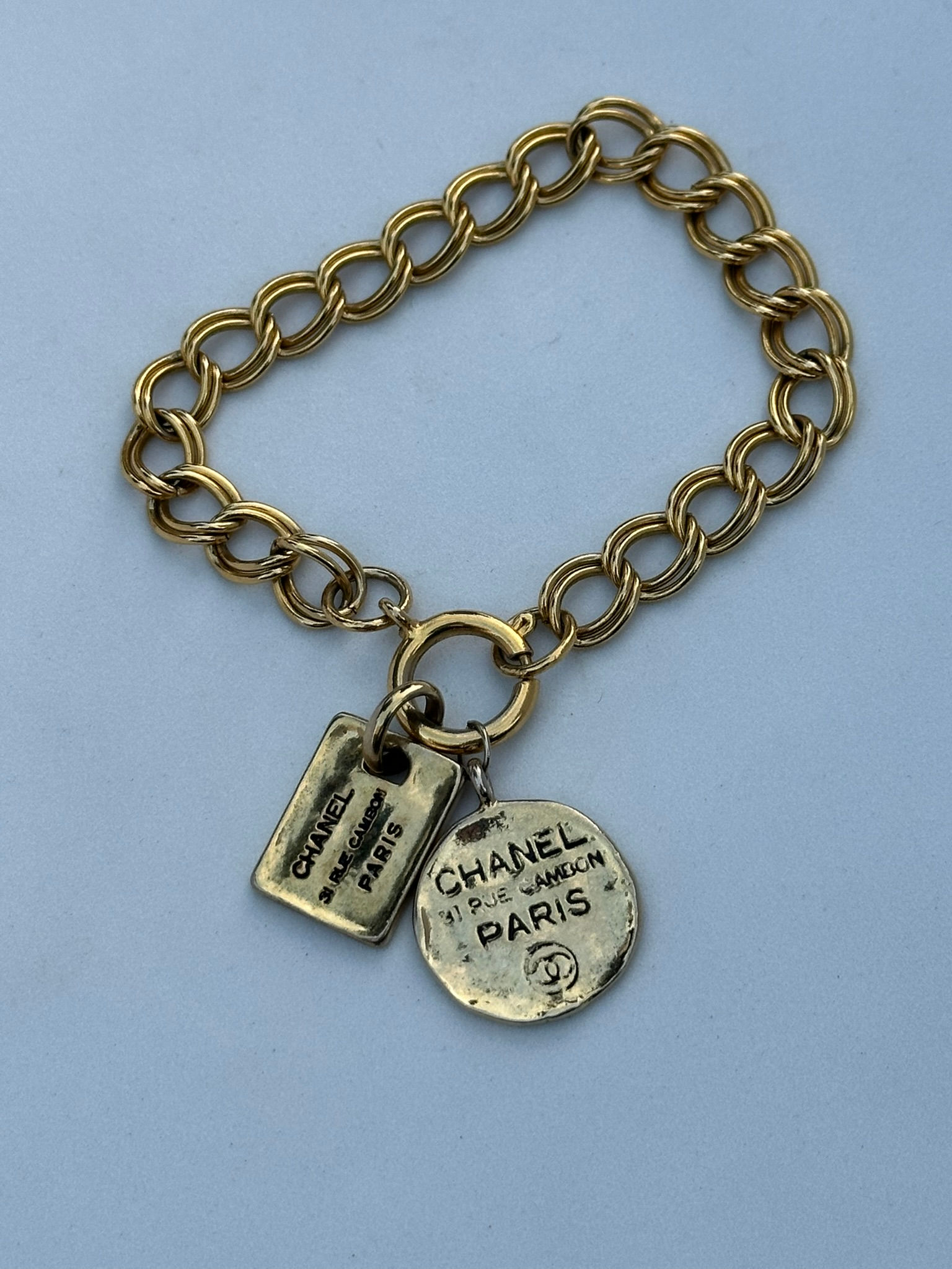 Chanel Bracelet Vintage Gold 31 Rue Cambon Paris Logo