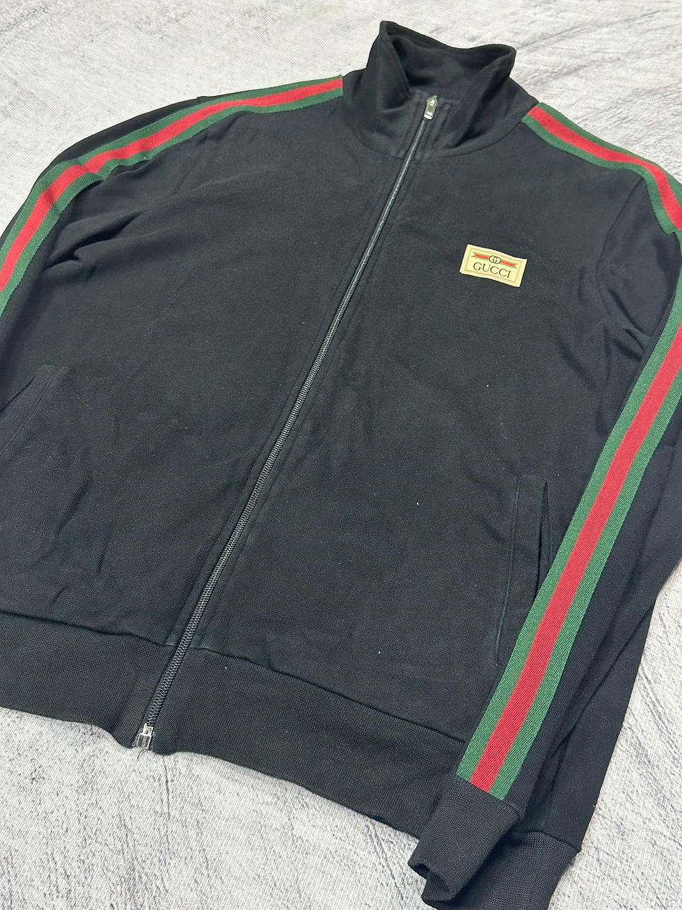 Miniatura: Bluza Dresowa Gucci Rozpinana Track Web Logo Czarna rozmiar L