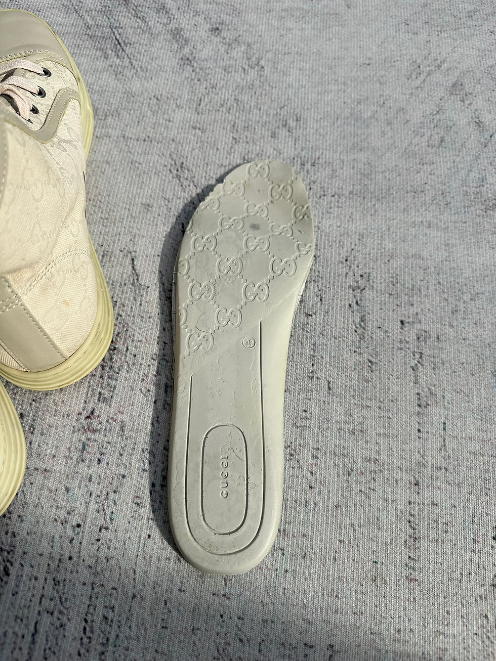 Thumbnail: Gucci High Top Sneakers GG Monogram Canvas Ivory and Gray size 38IT
