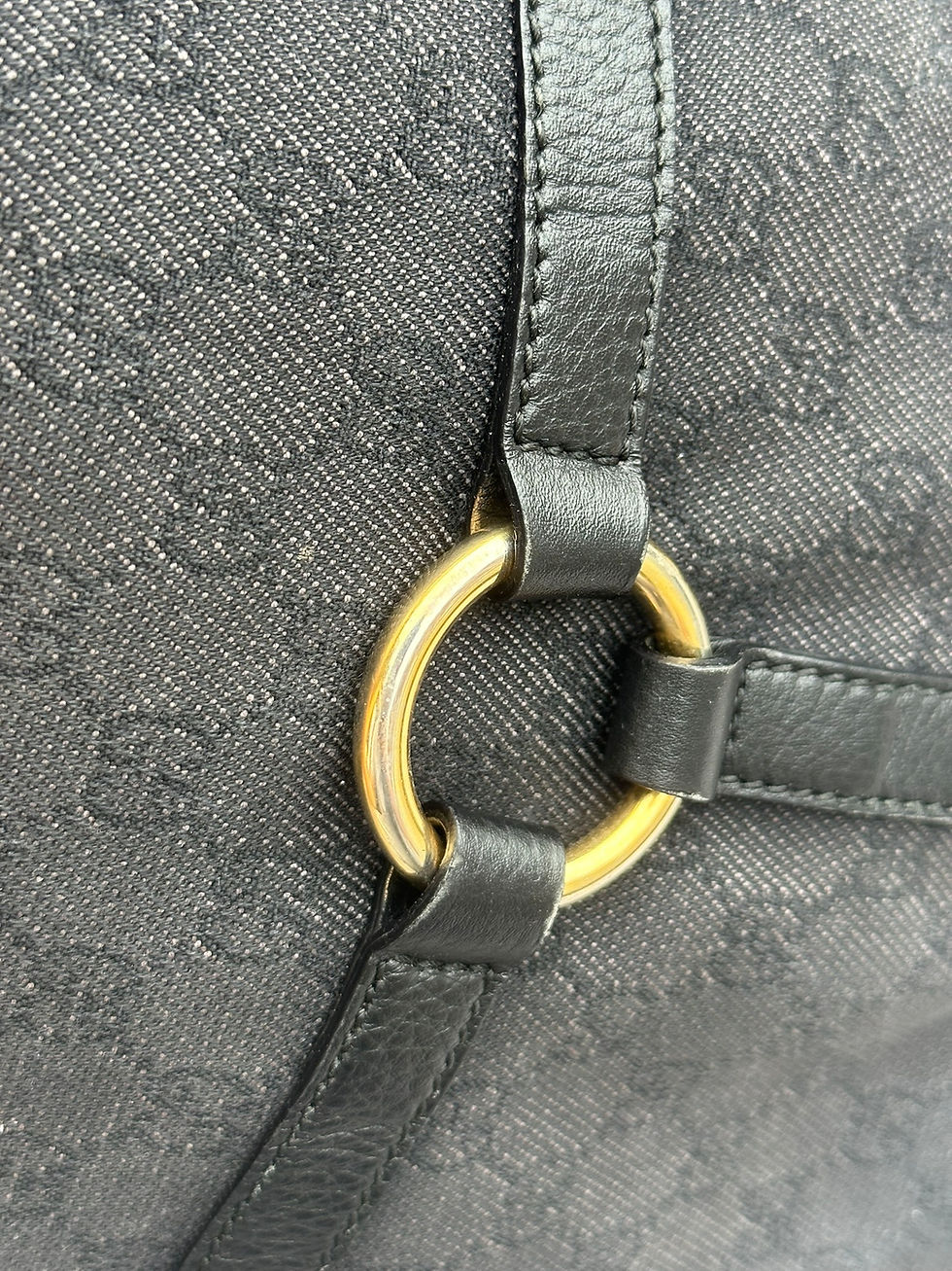 Miniatura: Gucci Hobo Reins Shoulder Bag GG Monogram Black Canvas