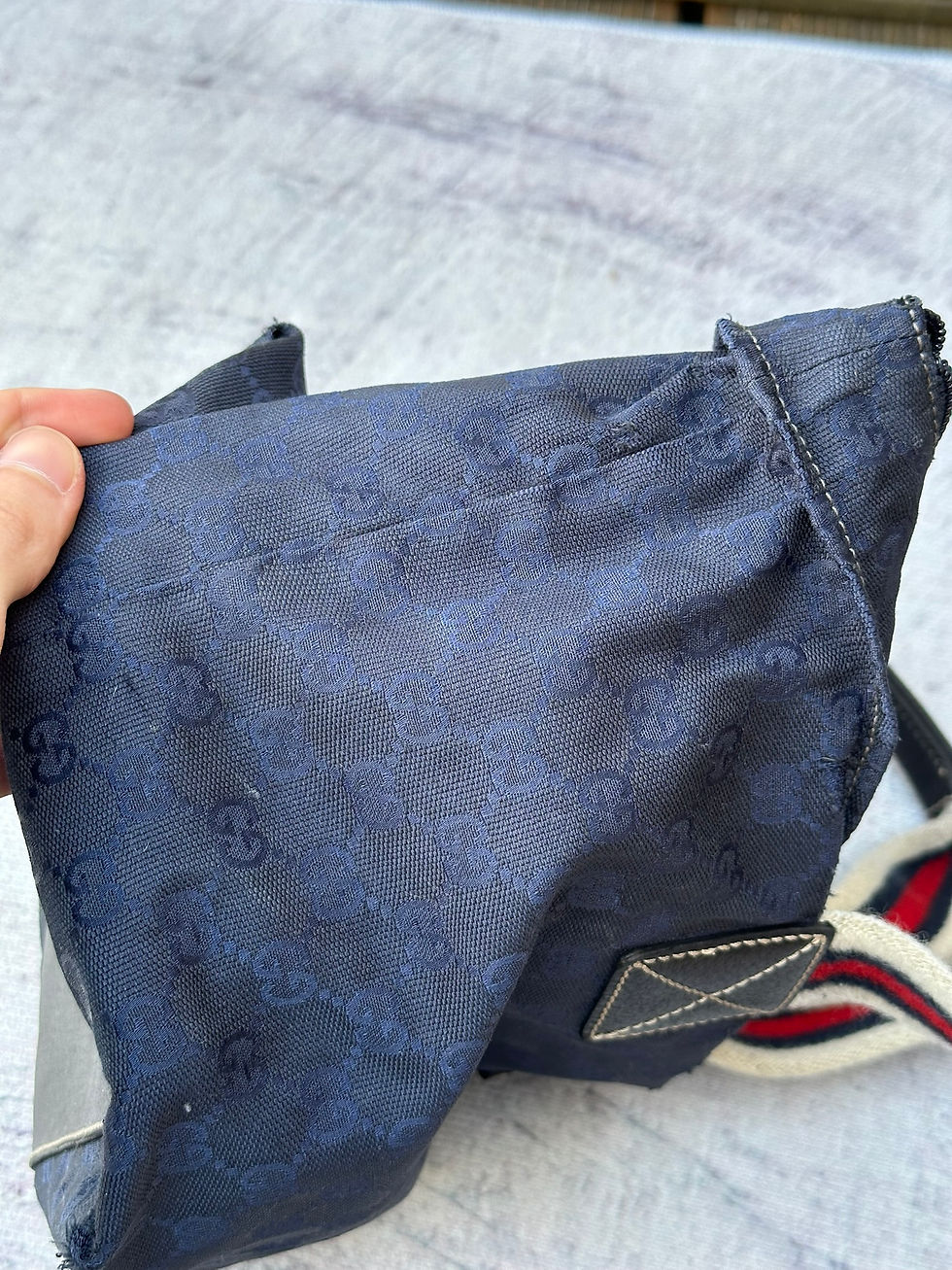 Thumbnail: Gucci Tote Bag Supreme GG Monogram Navy Canvas Web
