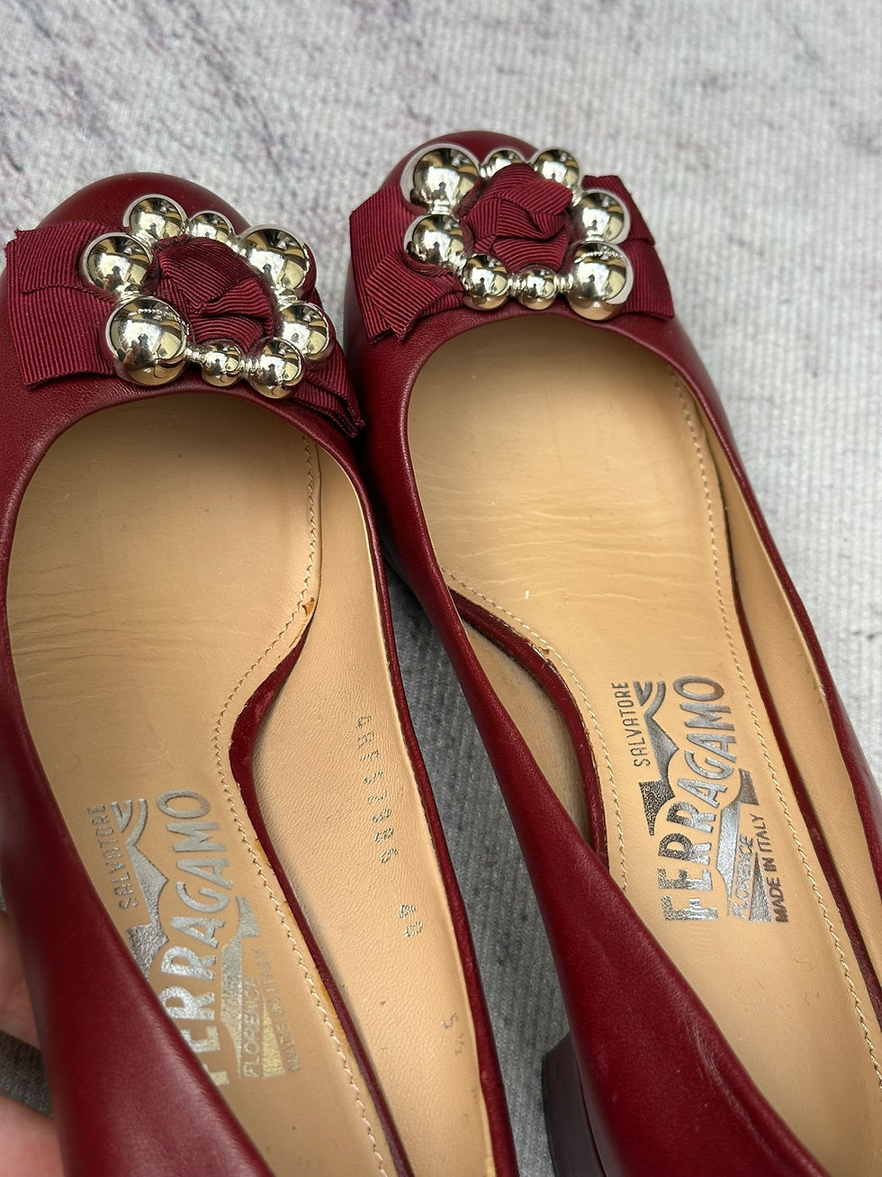 Thumbnail: Salvatore Ferragamo Pumps Flair Burgundy Leather Shoes size 36EU