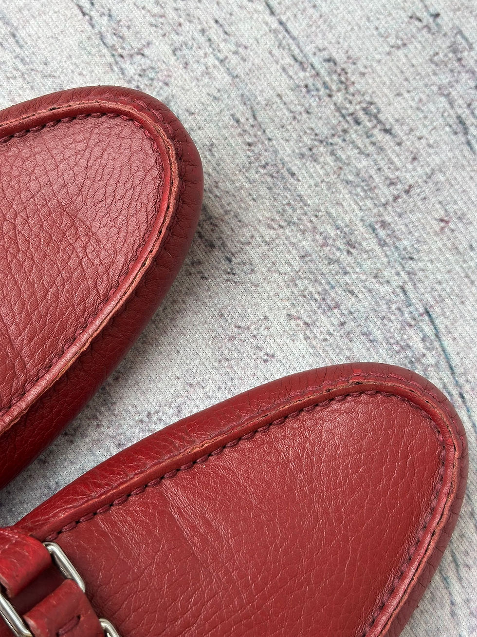 Thumbnail: Louis Vuitton Hockenheim Loafers Driver Burgundy Leather LV size 8UK