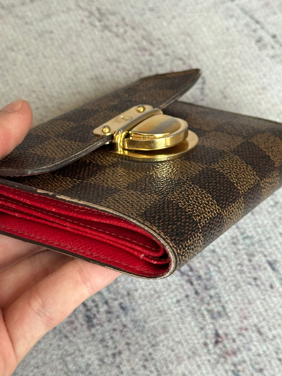 Miniatura: Louis Vuitton Koala Wallet Brown Ebene Damier Check Canvas