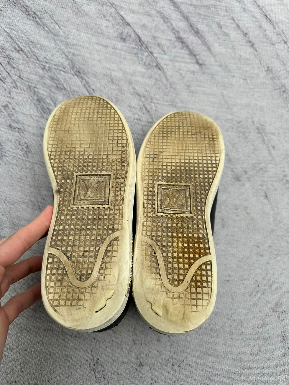 Miniatura: Louis Vuitton Frontrow Sneakers LV Metal Lace Logo Black Leather size 35.5IT