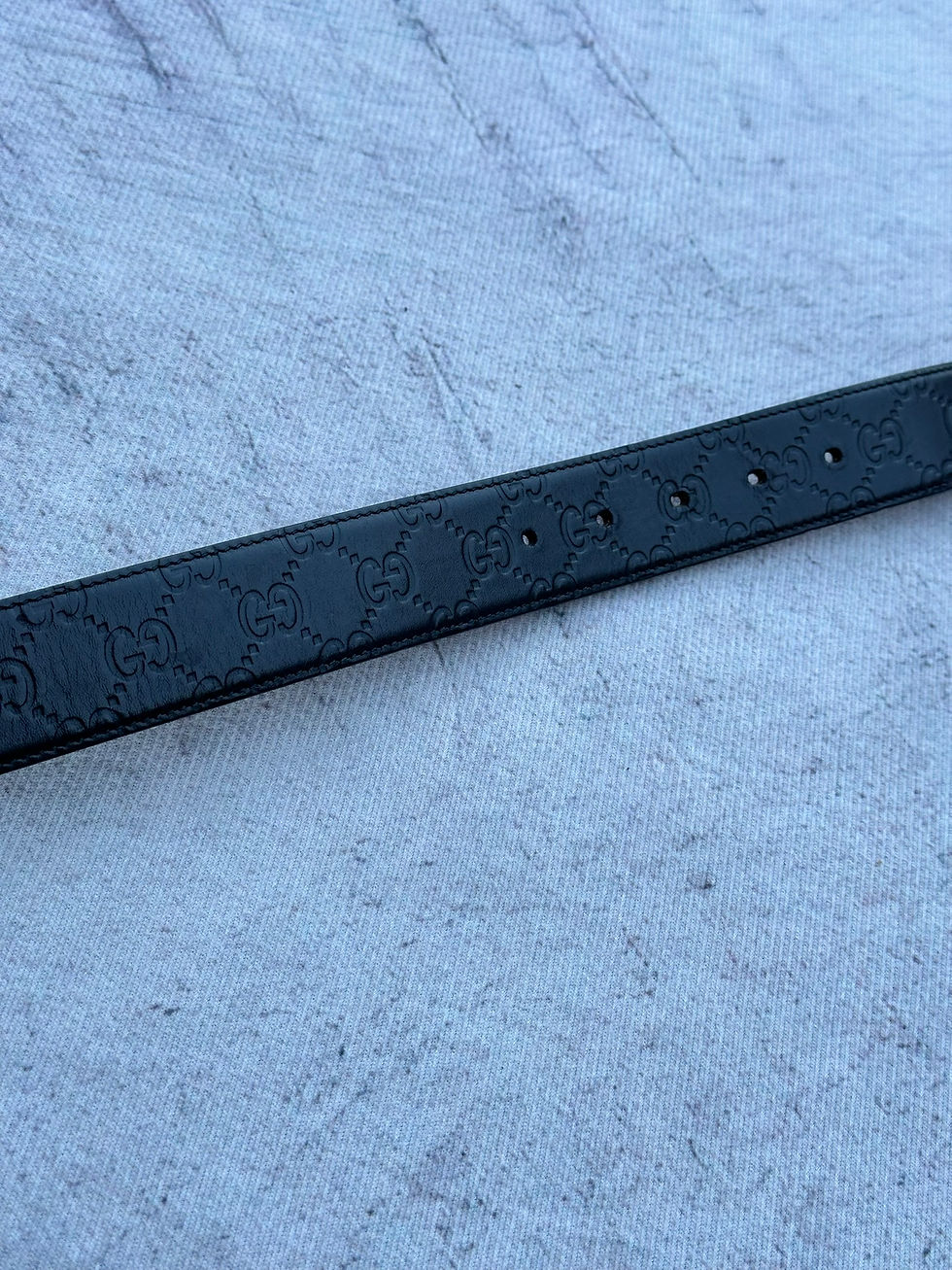 Miniatura: Gucci Belt Guccissima GG Monogram Black Leather Golden Buckle size 85/34