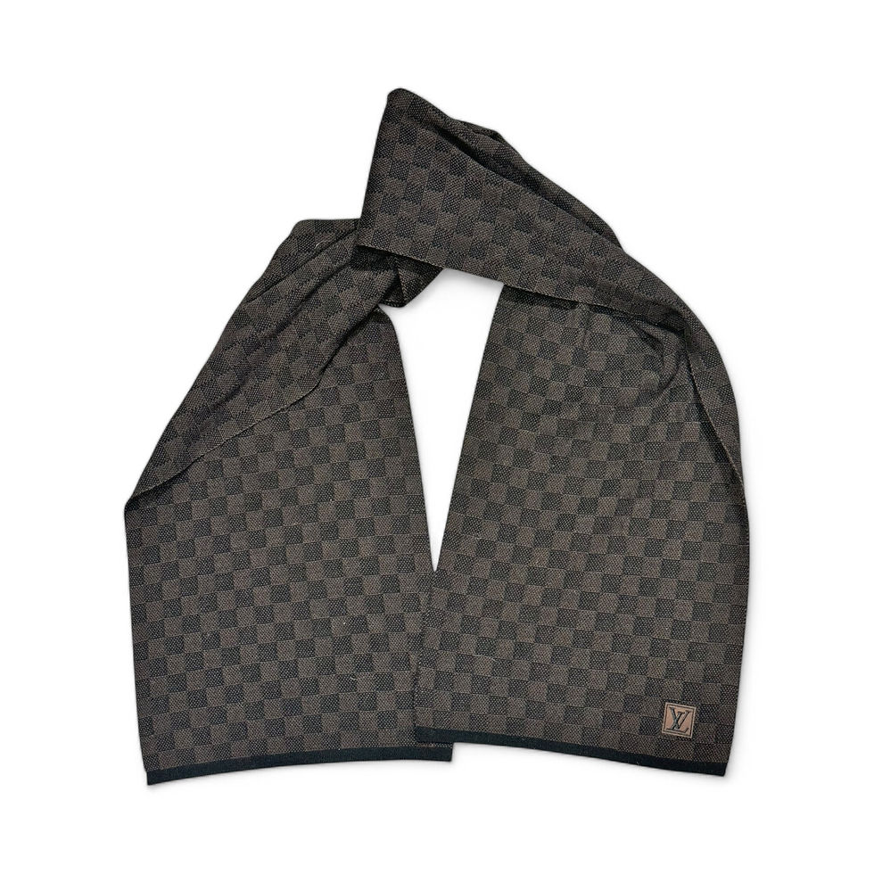 Louis Vuitton Scarf LV Logo Neo Petit Damier Brown Wool