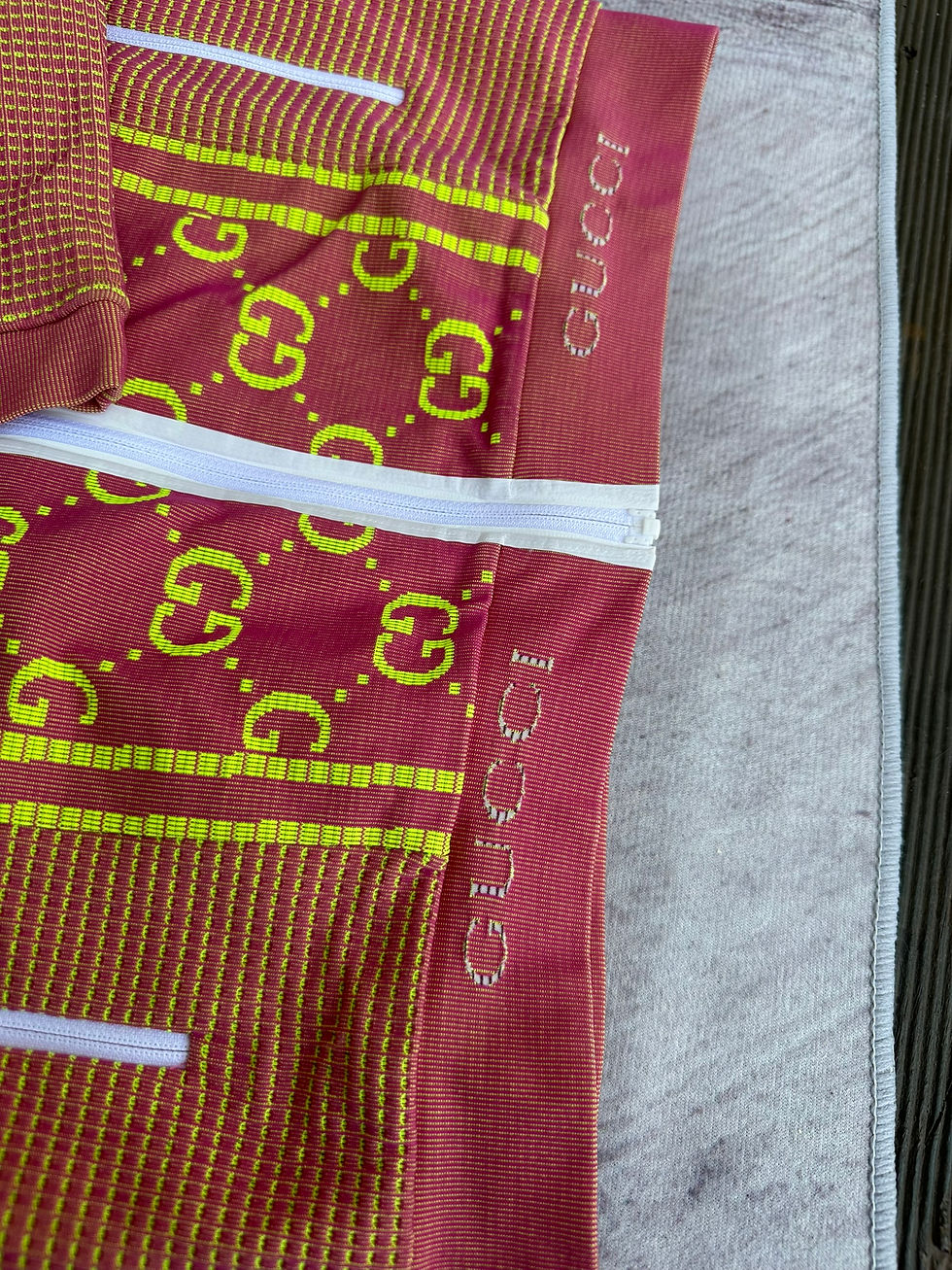 Miniatura: Gucci Sweatshirt GG Monogram Tubular Jersey Pink and Yellow Hoodie size M