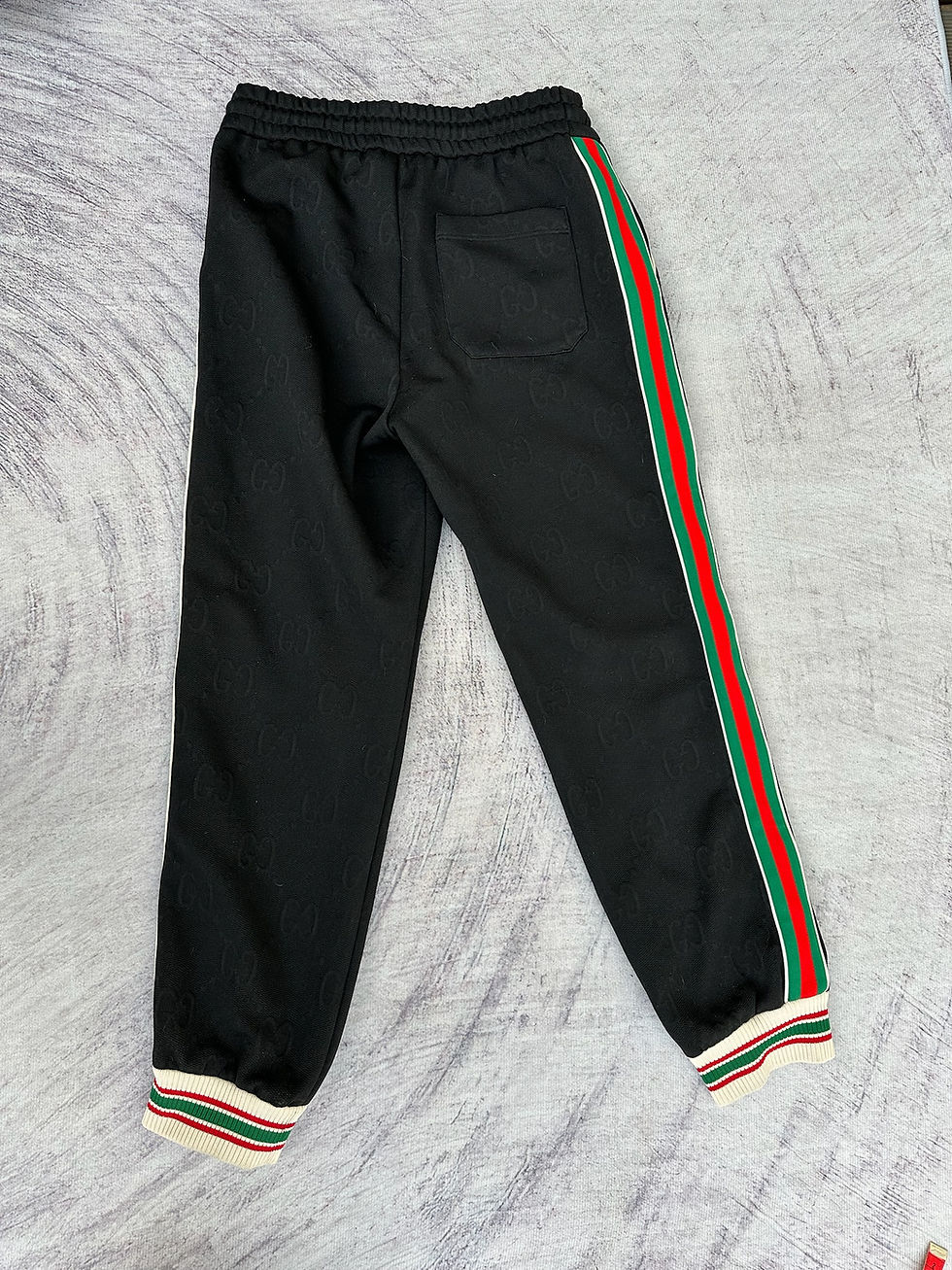 Miniatura: Gucci Sweatpants GG Monogram Black Web Stripes Logo size S