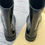 Thumbnail: Louis Vuitton Drops Boots LV Monogram Black Rubber Shiny size 40IT