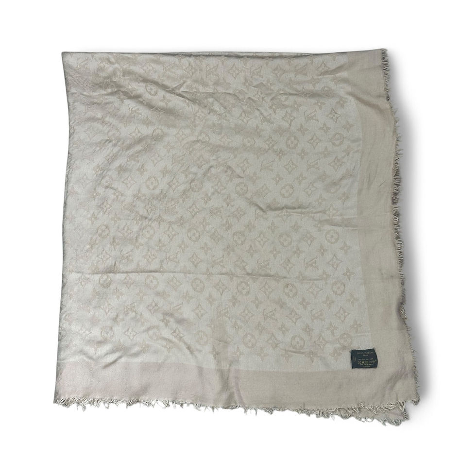 Louis Vuitton Handkerchief LV Monogram Paris Beige Silk and Wool