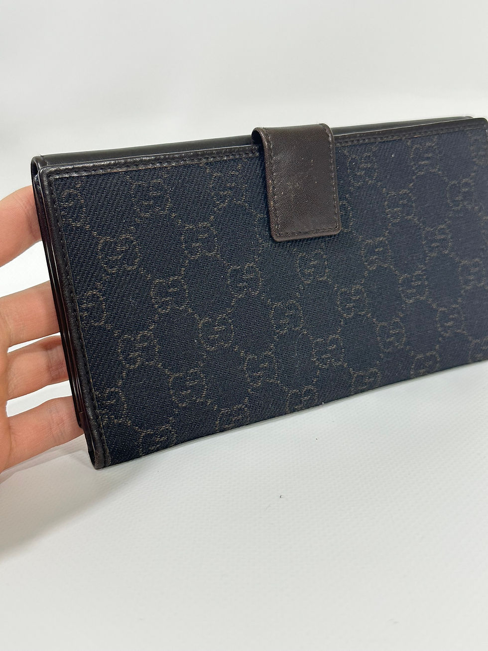 Thumbnail: Gucci Long Wallet GG Monogram Canvas Brown and Gray