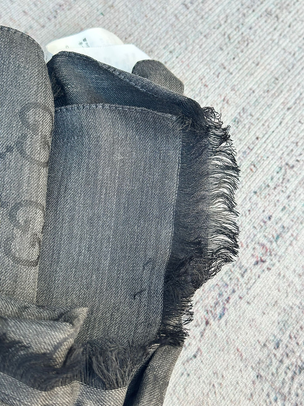 Miniatura: Gucci Shawl GG Monogram Wool and Silk Gray Logo
