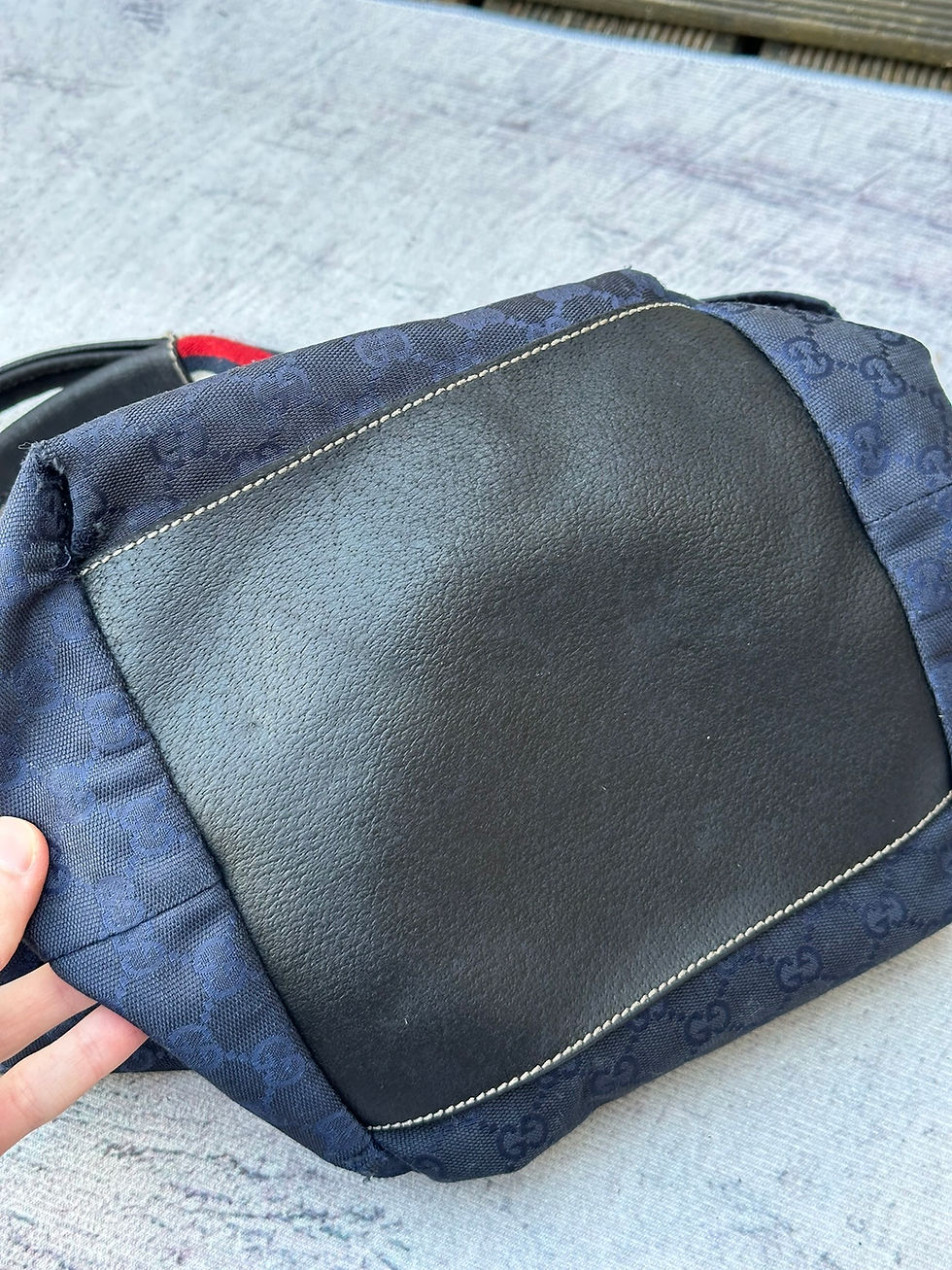 Thumbnail: Gucci Tote Bag Supreme GG Monogram Navy Canvas Web