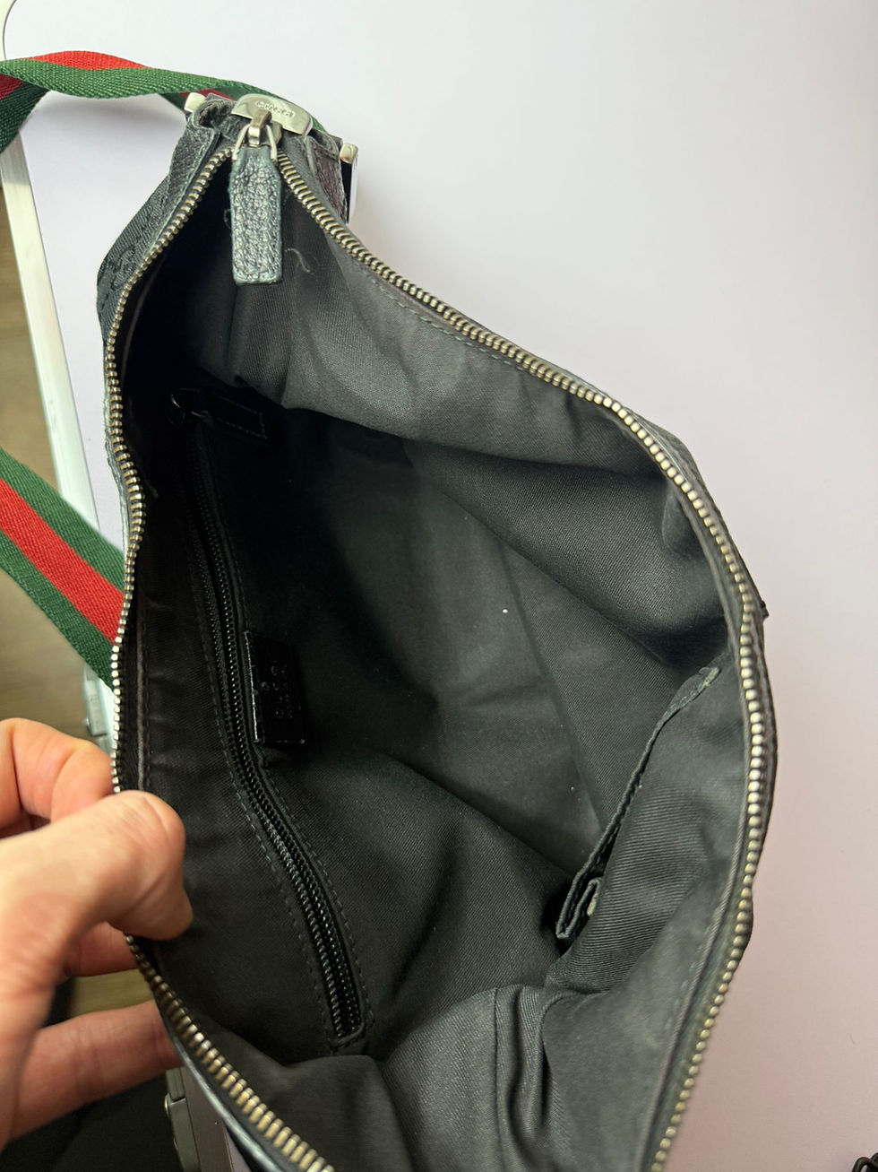 Miniatura: Gucci Shoulder Bag Supreme GG Monogram Black Canvas Web