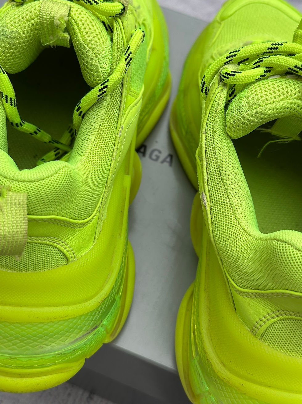 Miniatura: Balenciaga Triple S Shoes Neon Green Clear Sole Sneakers size 39EU