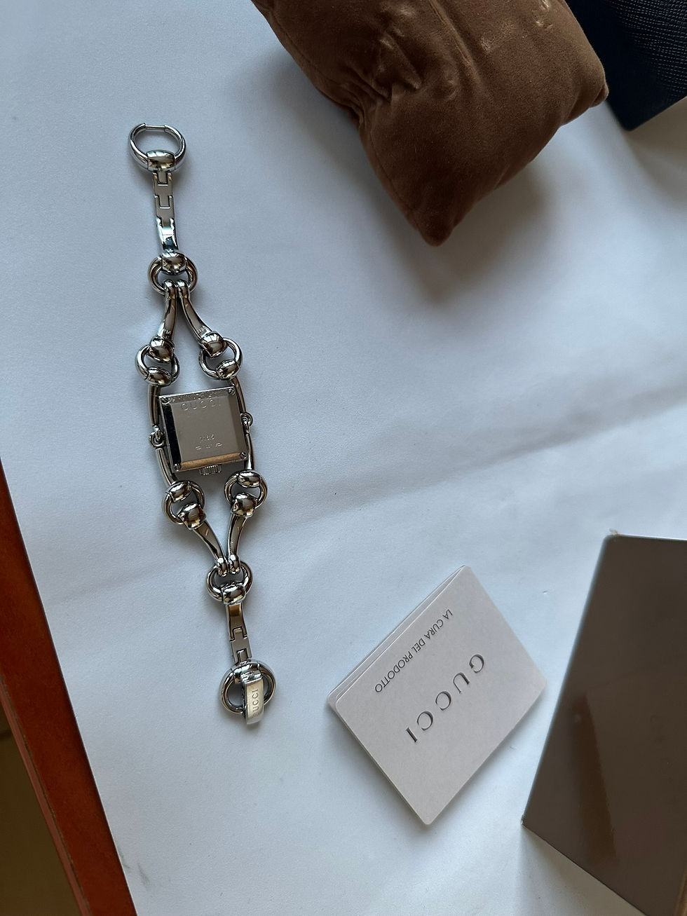 Thumbnail: Gucci Watch Signora Horsebit Steel White Dial