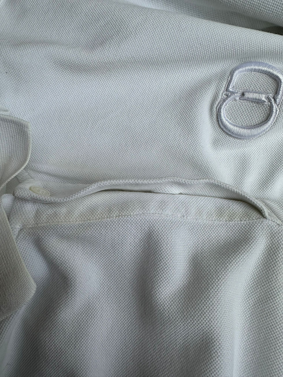 Thumbnail: Christian Dior Polo Shirt CD Embroidered Logo White size XS