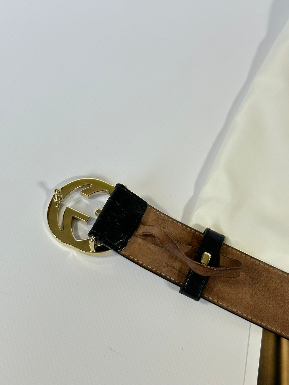 Thumbnail: Gucci Belt Guccissima Monogram Black Leather Golden Buckle size 75/30