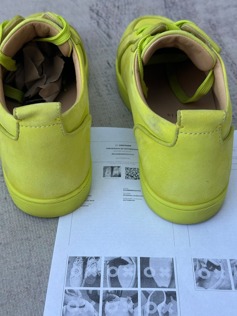 Thumbnail: Christian Louboutin Rantulow Sneakers Neon Green Suede Classic size 43EU