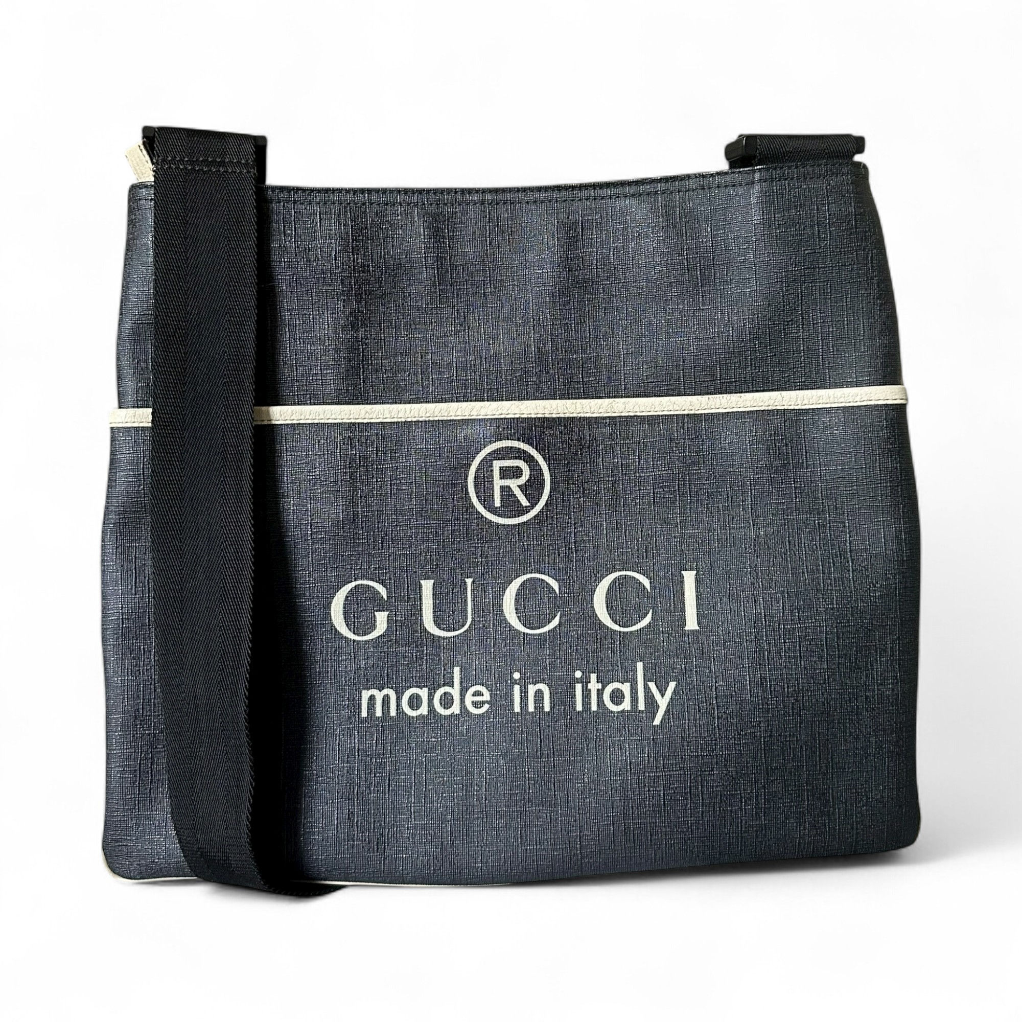 Gucci Messenger Bag Made in Italy Canvas Gray