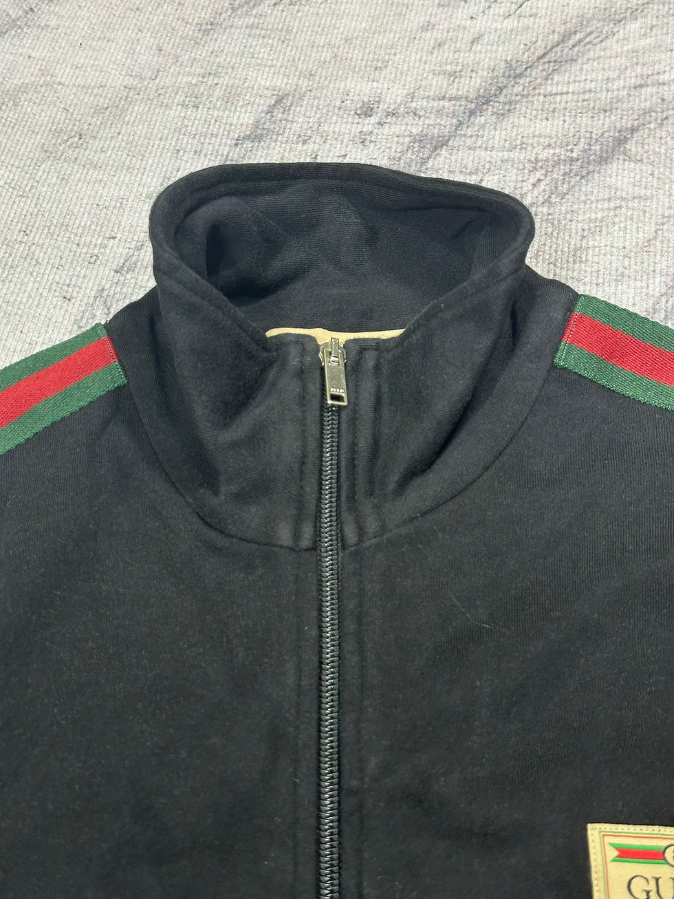 Miniatura: Bluza Dresowa Gucci Rozpinana Track Web Logo Czarna rozmiar L