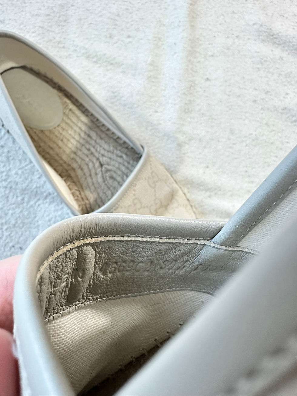 Thumbnail: Gucci Espadrilles GG Monogram Canvas Ivory and Beige Shoes size 39.5IT