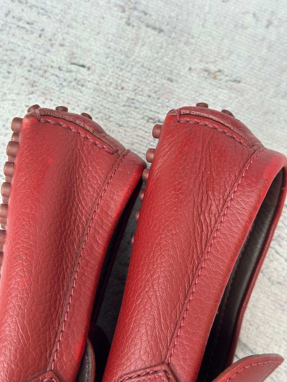 Thumbnail: Louis Vuitton Hockenheim Loafers Driver Burgundy Leather LV size 8UK