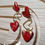 Thumbnail: Handmade Red Heart Earrings with Charm Studs Drop