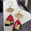 Thumbnail: Signature Ruby Red and Black Ring Star Earrings