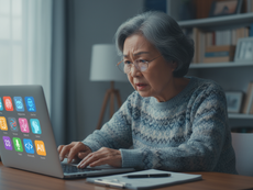 Older woman at computer