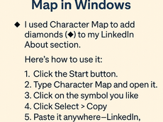 » æ ɷ ˄ ˅҈ ֍ ۩ Try This Hidden Windows Tool To Make Your LinkedIn Profile Stand Out!