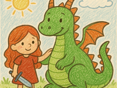 Scarlet and her dragon