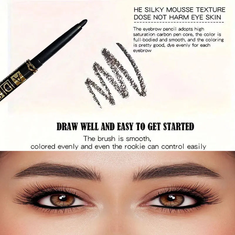 Miniatura: 5pcs Waterproof & Sweatproof Black Eyeliner Pencils - Long-Lasting, Smudge-Proof