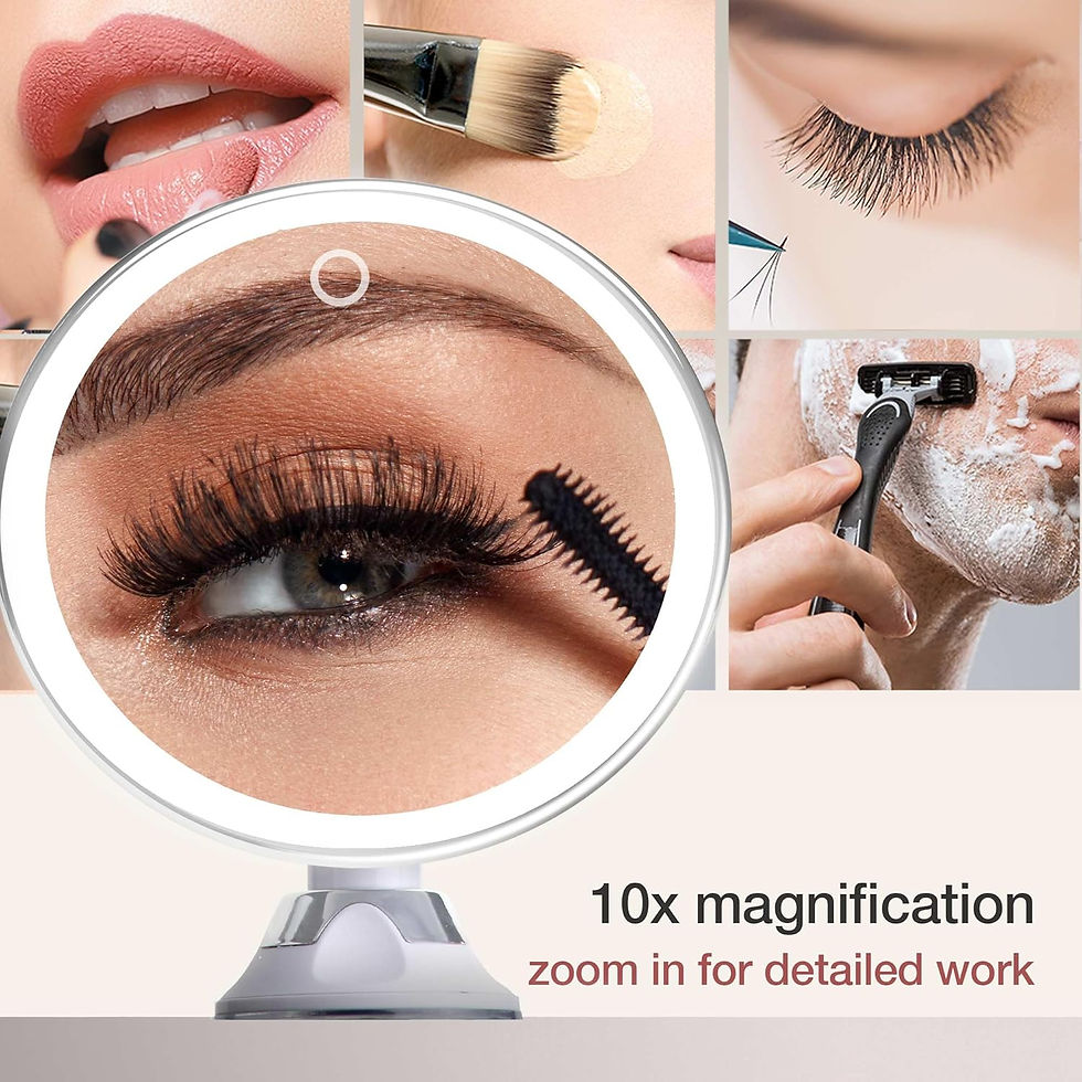 Miniatura: 10x Magnifying Makeup Mirror 3 Lights Color Modes and Dimming Battery Operated C