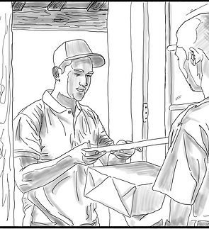 Package delivery storyboard illustration