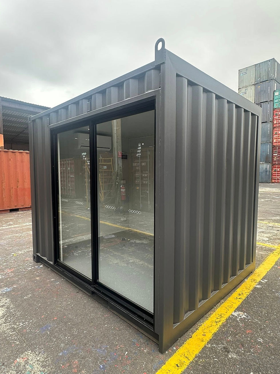 10ft Portable Site Office Container – Insulated With AC & Glass Sliding Doors