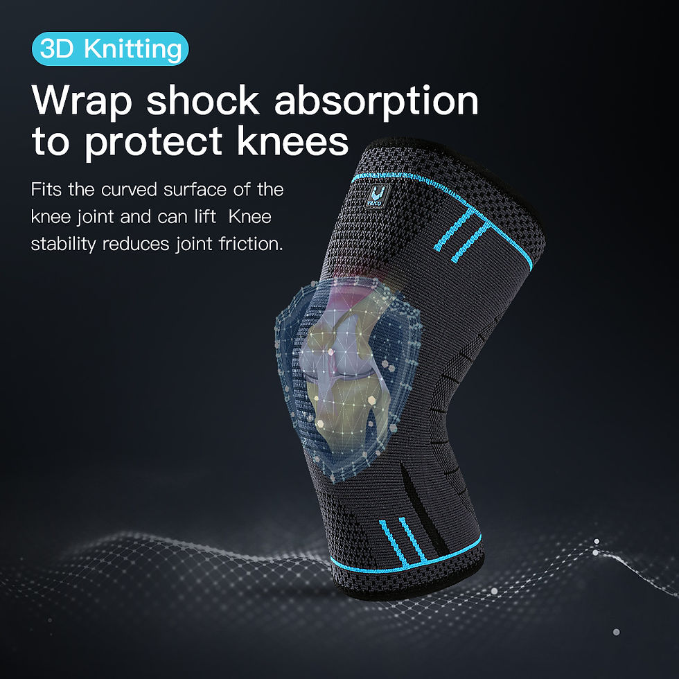 Miniatura: 1 Pcs Compression Knee Support Sleeve Elastic Breathable Knee Pads Brace Springs
