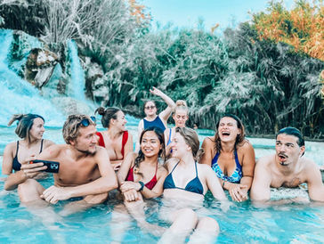 Natural hotsprings at Saturnia, 1.5 hours from the coliving in Italy, ideal for a day trip from the coliving
