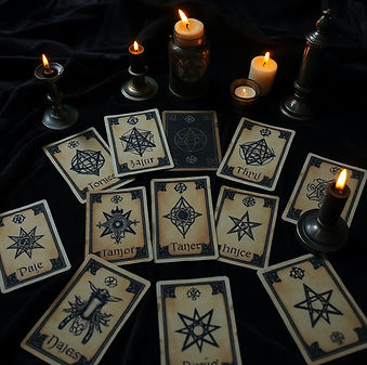 Intuitive tarot card reading and ancient Norse rune casting session in Worcestershire.