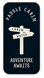Rustic Paddle Cabin stickers with hand-drawn elements.