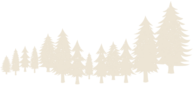 Paddle Cabin brand element with hand-drawn line of trees.