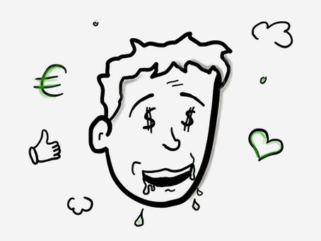 Skizze Gesicht Avaritia Gier Geiz Habgier Habsucht