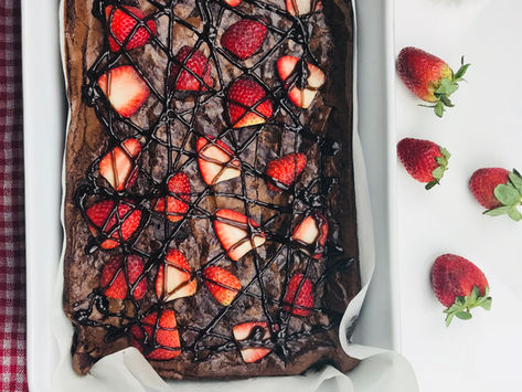 Chocolate Strawberry Brownie