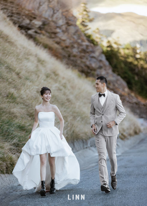 Hehuan Mountain wedding running on road
