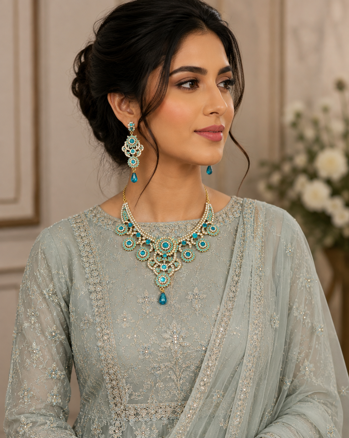 Monica necklace and earrings set